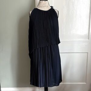 Vince CAMUTO St. Barts Blue Night Tiered Pleated Dress